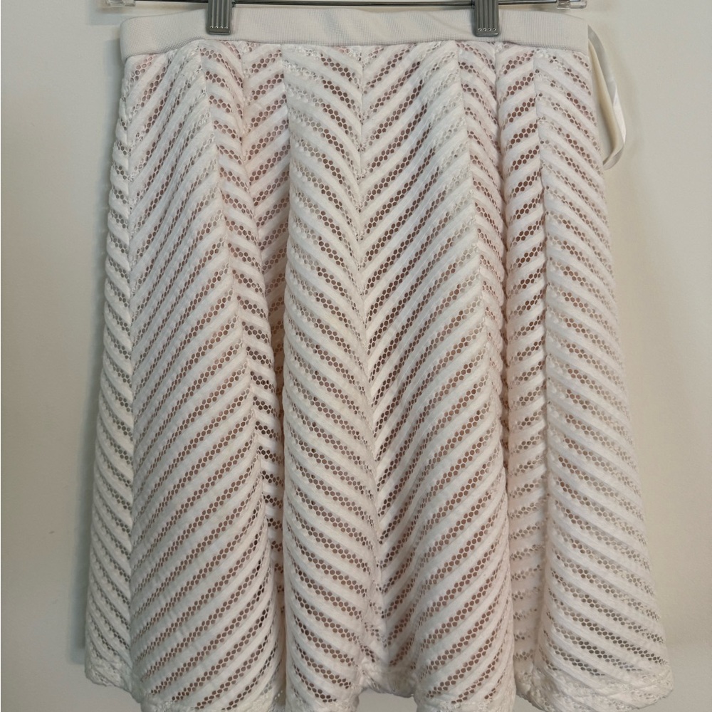 Catherines White and Cream Knee-Length A-Line Skirt